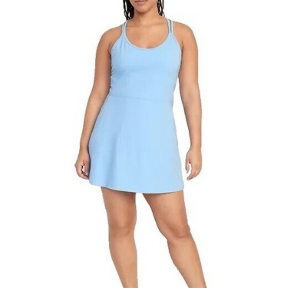 Women’s XL Baby Blue Powerchill Strappy Built In Bra Active Dress